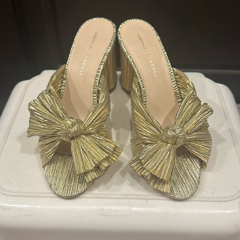 NEW! Loeffler Randall Penny Pleated Bow Sandals